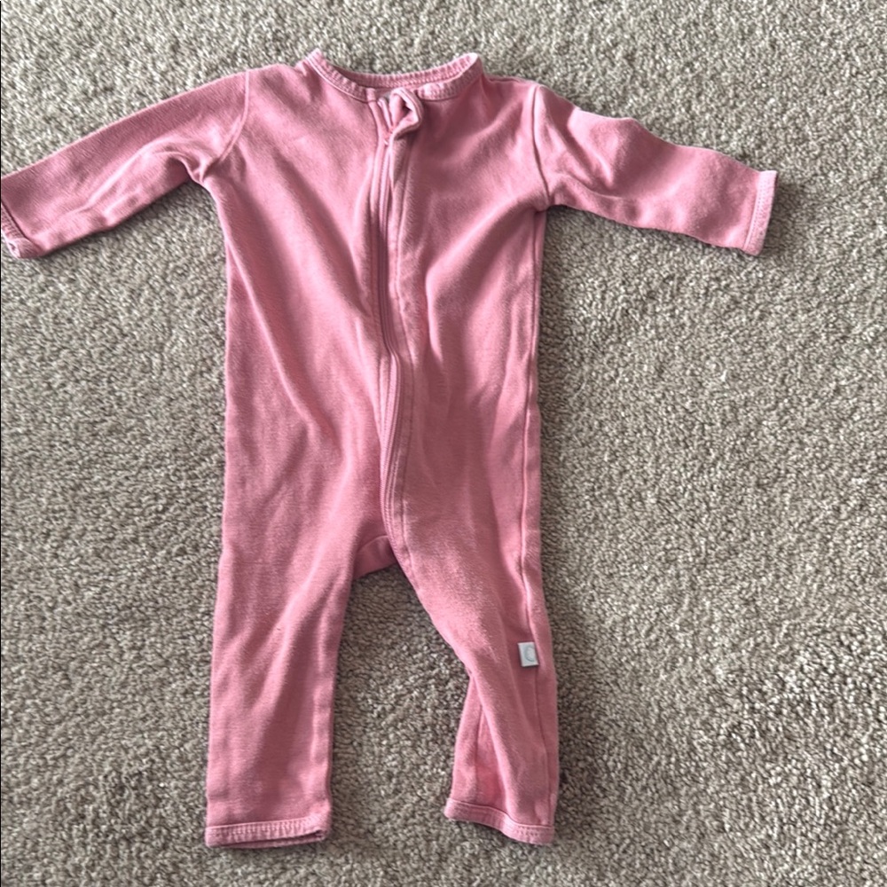 Pink Long Sleeve Footie One Piece